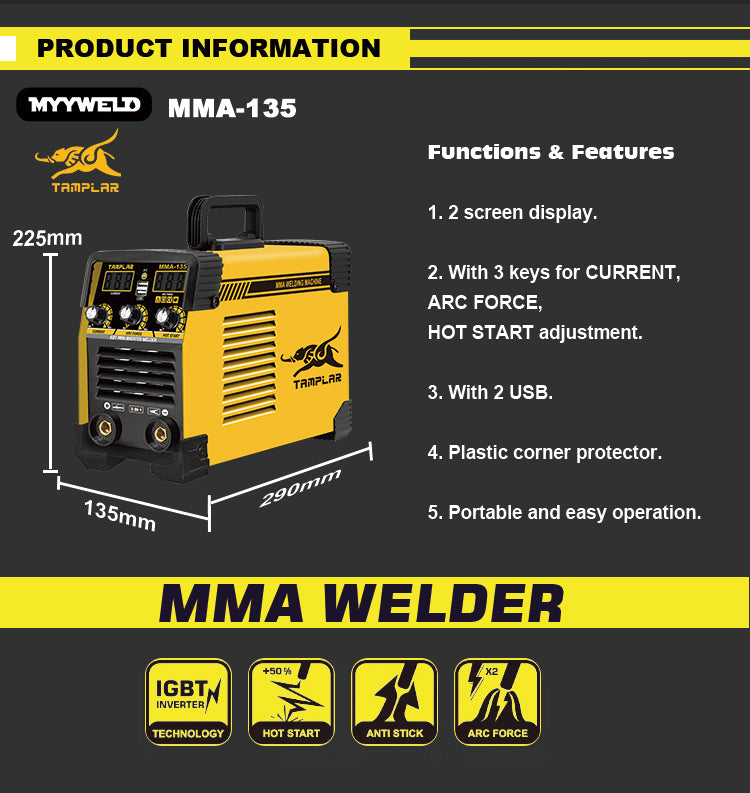 ARC-135 High Power Mini Welder MMA Arc Igbt Inverter maquina para soldar 120amp poste a souder electric Welding Machines For sale